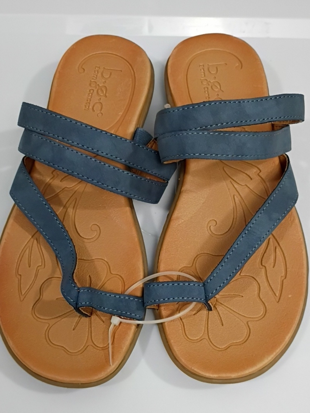 b.o.c. Blue Strappy Women's Sandals with Tan Footbed - SIZE 8 NWT